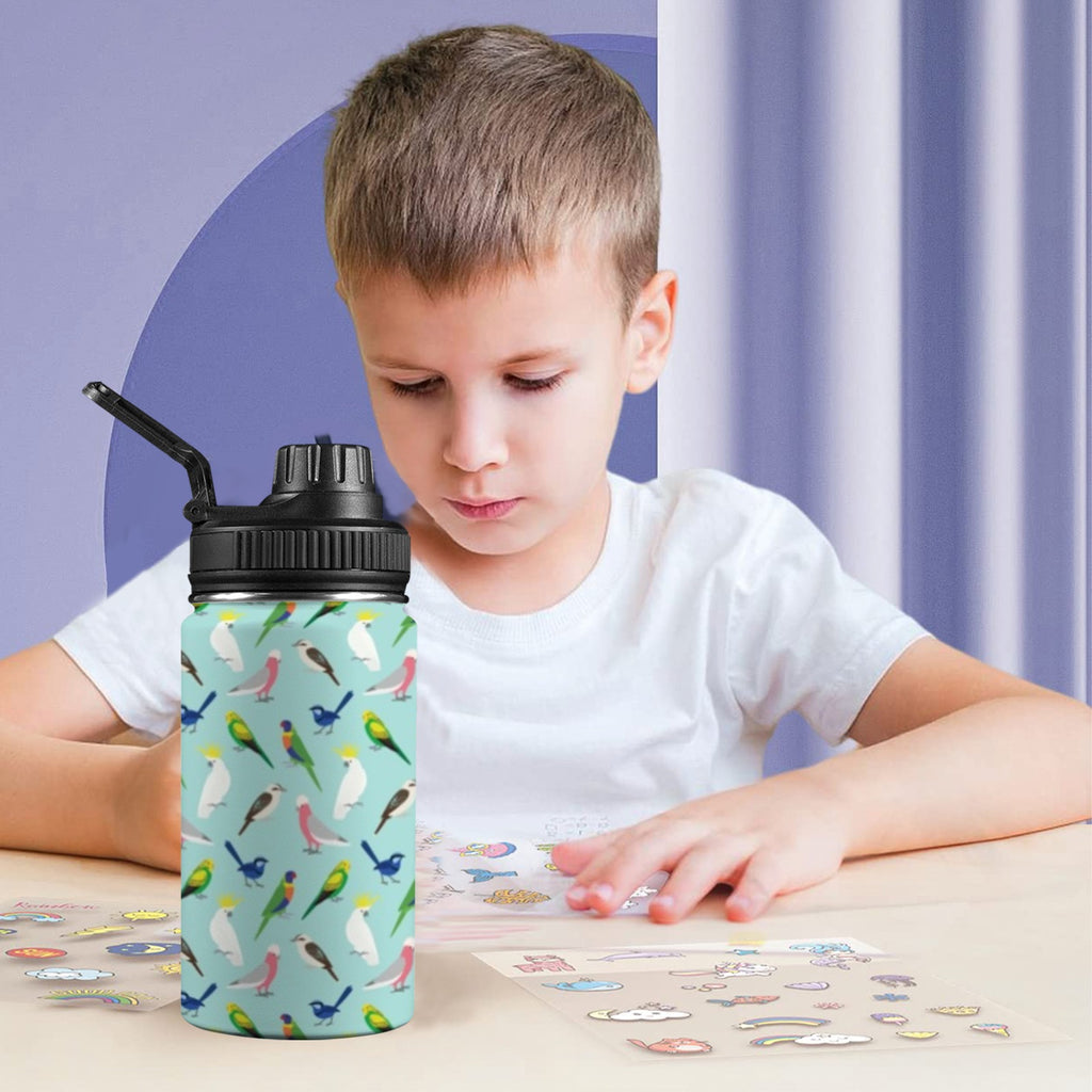 Australian Birds Kids Water Bottle with Chug Lid (12 oz) Kids Water Bottle with Chug Lid animal Australia Birds Printed Offshore