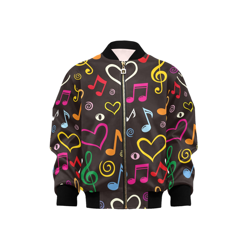 Music Love Kids Bomber Jacket XL Kids Bomber Jacket Music Printed Offshore