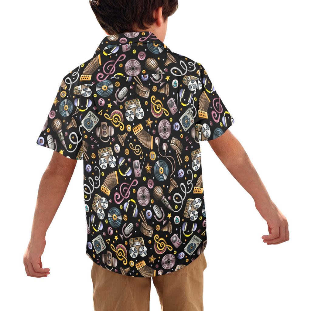 Retro Music Mix - Junior Kids Hawaiian Shirt