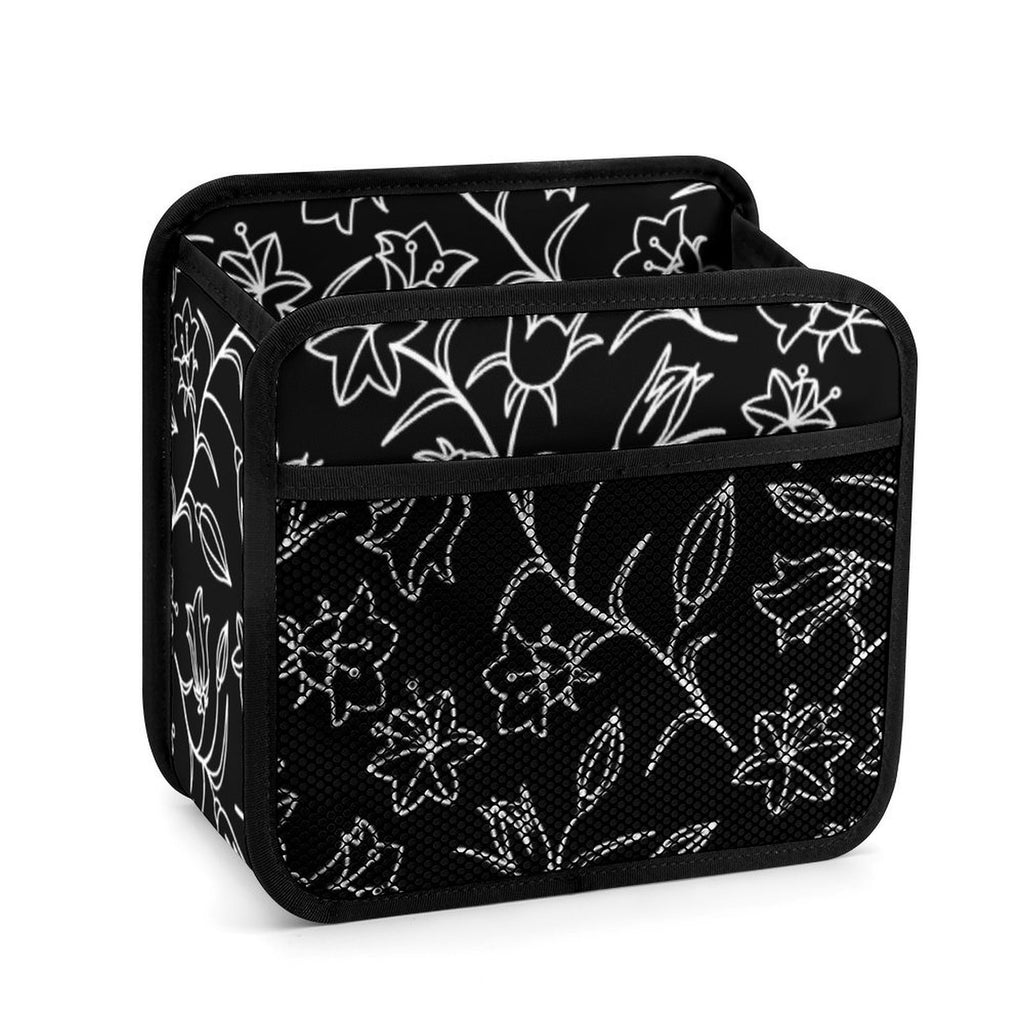 Black And White Floral Car Seat Back Organiser white 24.3x23.2x12.7cm Car Seat Back Organiser Plants Printed Offshore