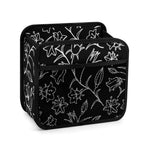 Black And White Floral Car Seat Back Organiser white 24.3x23.2x12.7cm Car Seat Back Organiser Plants Printed Offshore