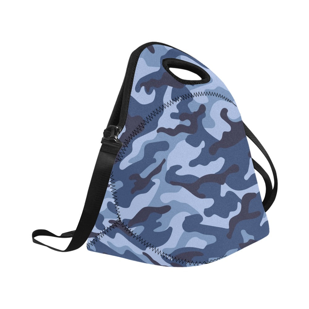 Blue Camouflage - Neoprene Lunch Bag Neoprene Lunch Bag Printed Offshore