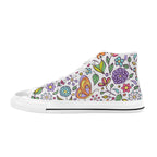 Hippy Butterfly And Flowers - Kids' High Top Canvas Shoes US6Y Kids High Top Canvas Shoes Printed Offshore Retro