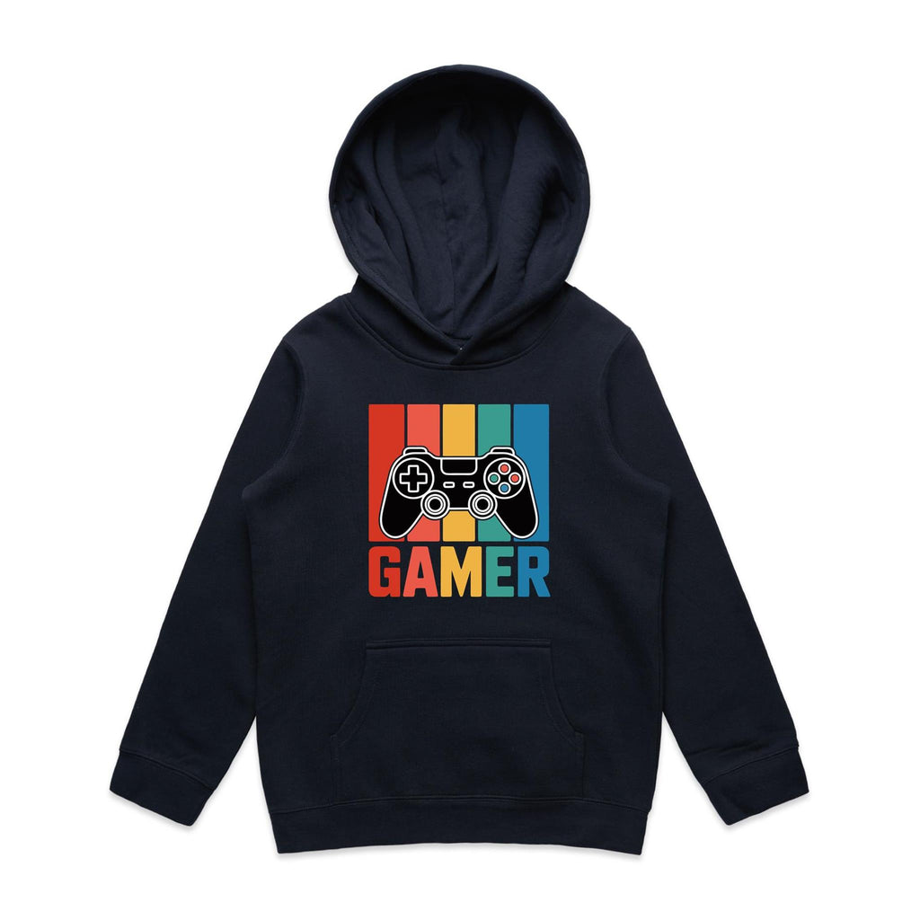 Gamer Kid's AS Colour Hoodie Navy Kids Hoodie Games Printed In Australia