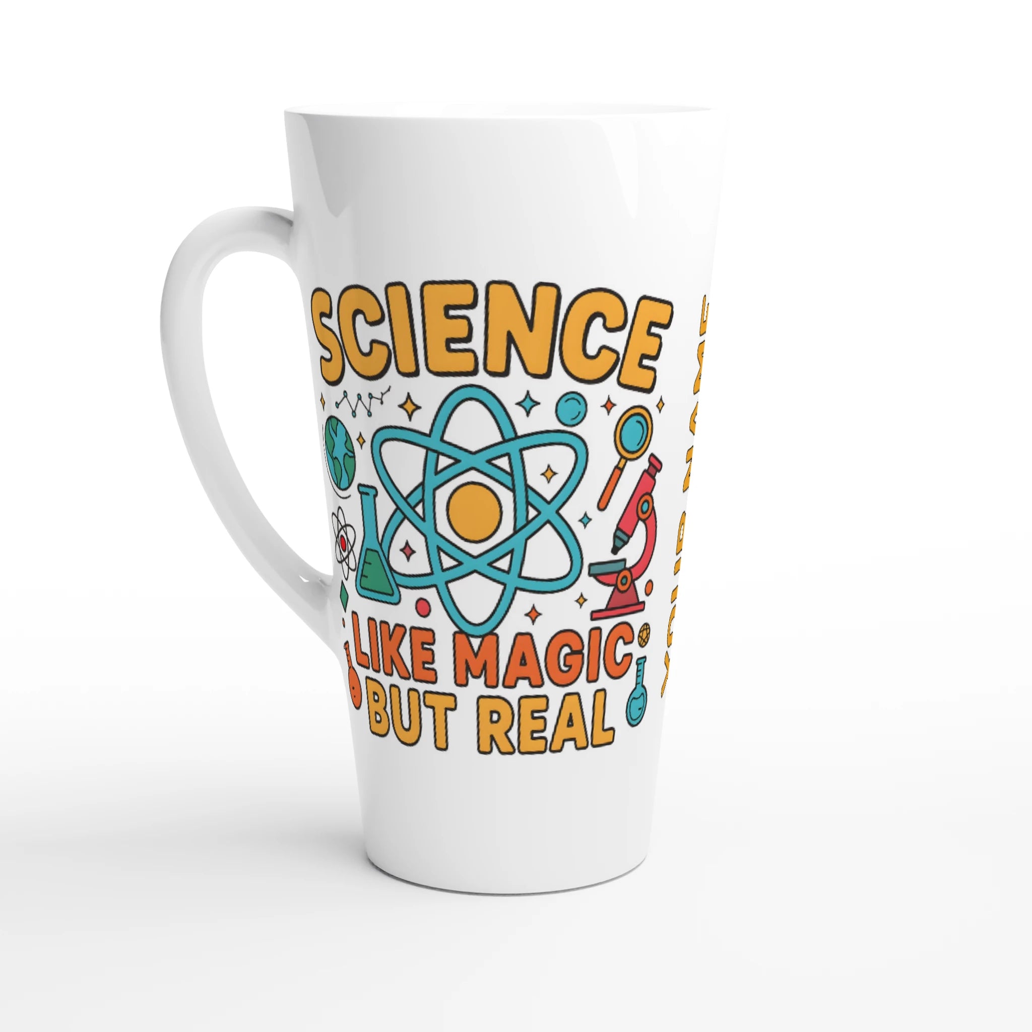 Personalised - Science, Like Magic But Real - White Latte 17oz Ceramic Mug Default Title Personalised Latte Mug Globally Fulfilled Science