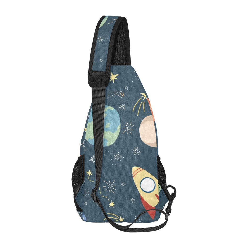 Rocket and Planets In Space - Chest Bag
