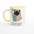 Coffee Is Why I Got Out Of Bed This Morning White 11oz Ceramic Mug with Colour Inside Ceramic Yellow Colour 11oz Mug animal coffee Globally Fulfilled