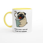 Coffee Is Why I Got Out Of Bed This Morning - White 11oz Ceramic Mug with Colour Inside Ceramic Yellow Colour 11oz Mug animal coffee Globally Fulfilled