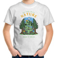 Be One With Nature - Kids Youth T-Shirt White Kids Youth T-shirt Environment Printed In Australia