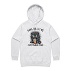 Frazzled Cat, Hang On Let Me Overthink This Women's AS Colour Hoodie White Marle Womens Hoodie animal Printed In Australia