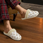Cute Mushrooms Men's Fur Trim Thick-Sole Indoor Slippers Men's Fur Trimmed Slippers Food Printed Offshore