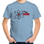 I'm The Bomb, Atom - Kids Youth T-Shirt Carolina Blue Kids Youth T-shirt Printed In Australia Science