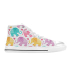 Elephant Dance - Kids High Top Canvas Shoes