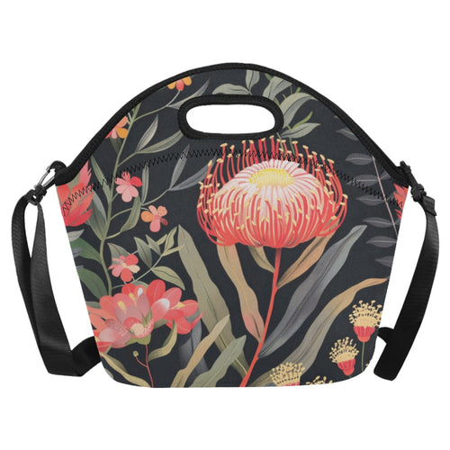 Australian Waratah Flower - Neoprene Lunch Bag Neoprene Lunch Bag Printed Offshore