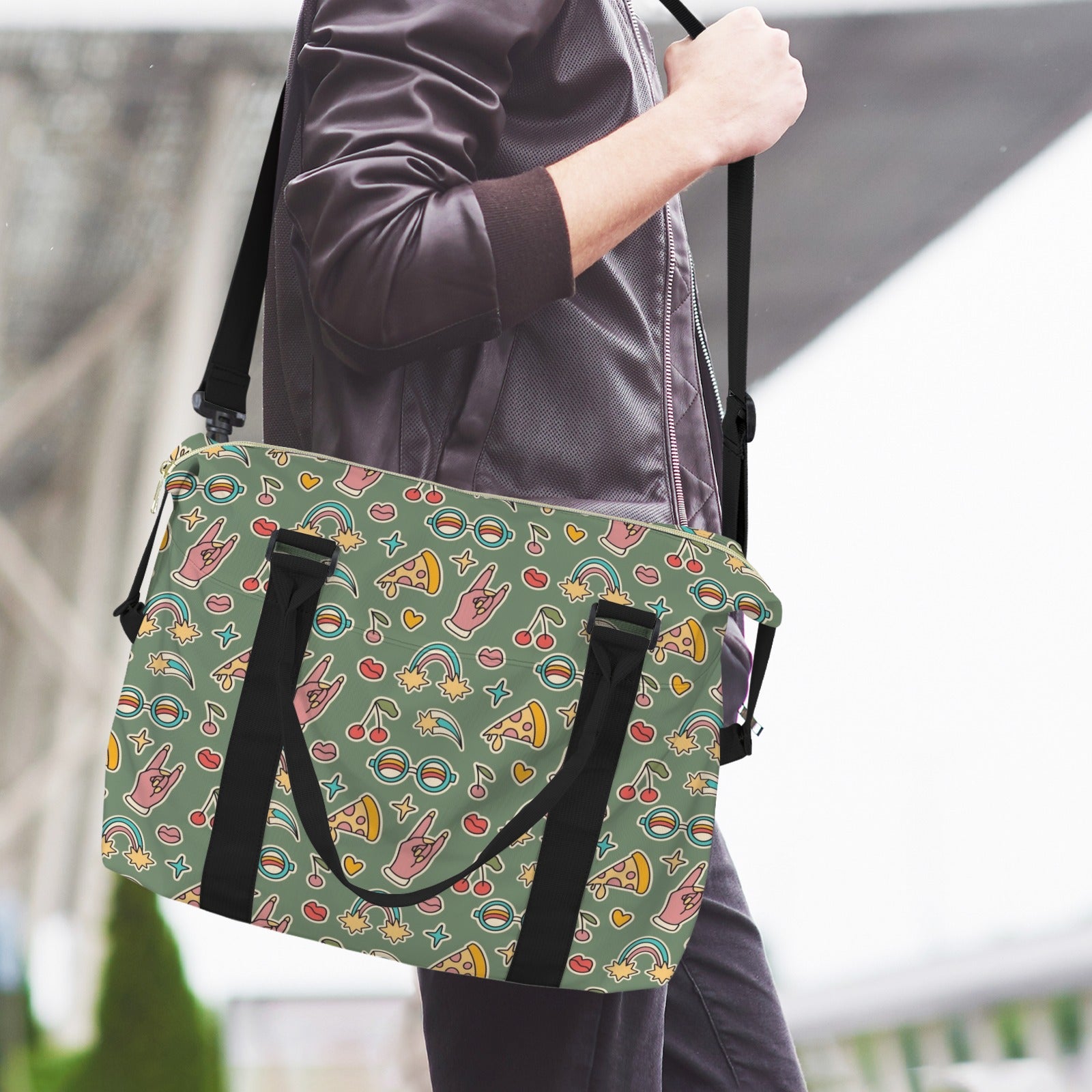 Groovy Retro Duffle Bag-Simple (Model 1715) Duffle Bag-Simple (1715)