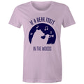 If A Bear Toots In The Woods, Trumpet Player Women's AS Colour T-shirt Lavender Womens T-shirt animal Music Printed In Australia