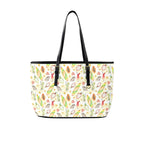 Tropical Surf PU Leather Tote Bag Large One Size Leather Tote Bag-Large Printed Offshore Surf