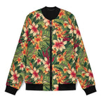 Vintage Hawaiian Floral Men's Casual Zip‑Up Bomber Jacket