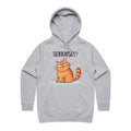 Cat Seriously? - Womens Hoodie Grey Marle Womens Hoodie animal Printed In Australia