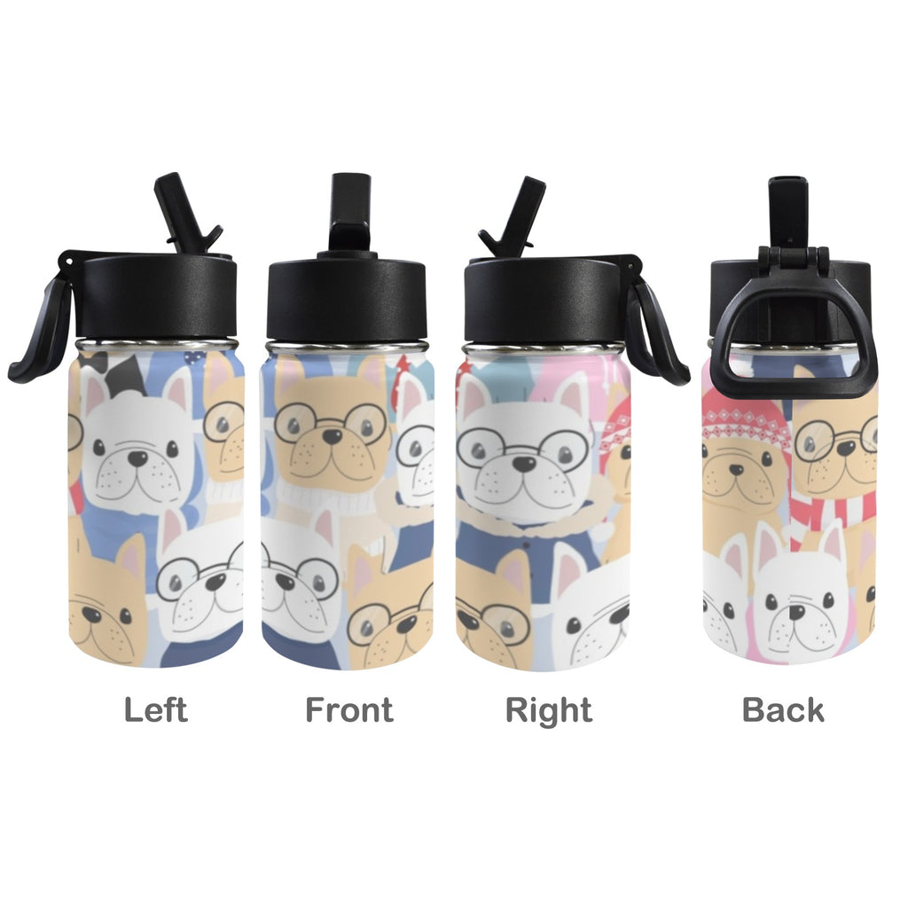 Dog Crowd 12oz Kids Water Bottle with Straw Lid