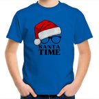 Santa Time - Kids Youth T-Shirt Bright Royal Kids Christmas T-shirt Christmas Printed In Australia