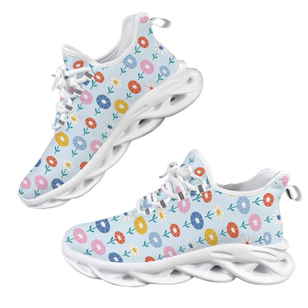 Abstract Cute Flowers Women's Twisted Sole Sneakers