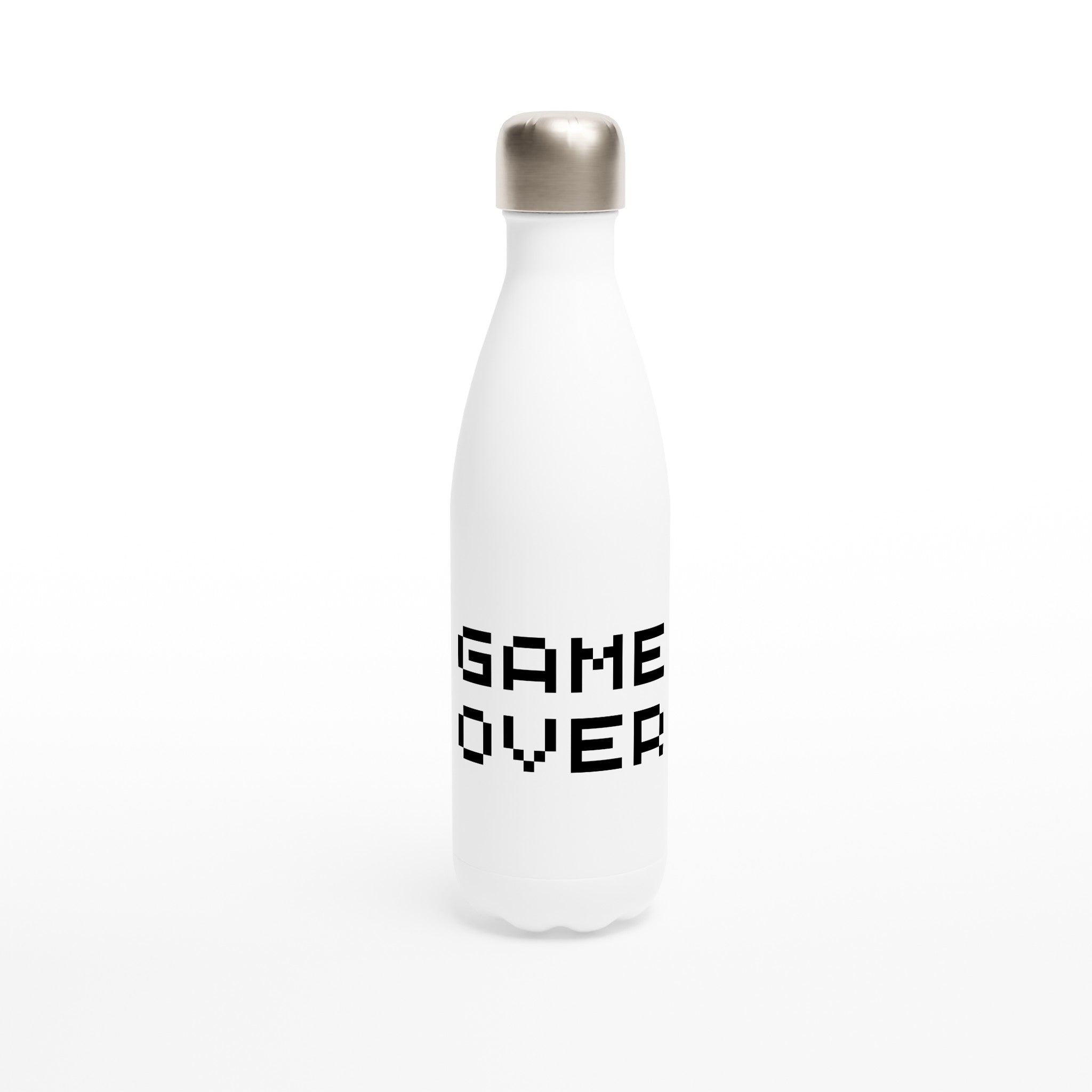 Game Over - White 17oz Stainless Steel Water Bottle Default Title White Water Bottle Games Globally Fulfilled