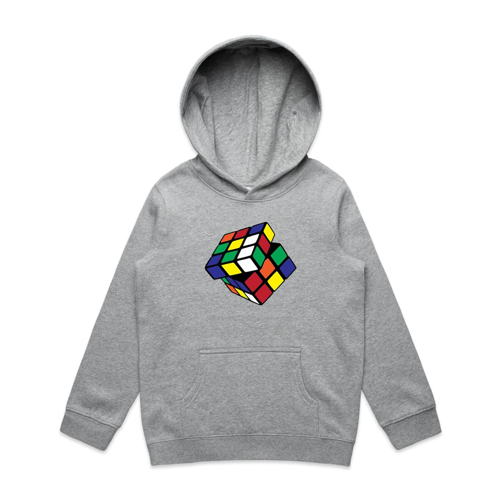 Game Cube - Kids Hoodie Grey Marle Kids Hoodie Printed In Australia