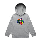 Game Cube - Kids Hoodie Grey Marle Kids Hoodie Printed In Australia