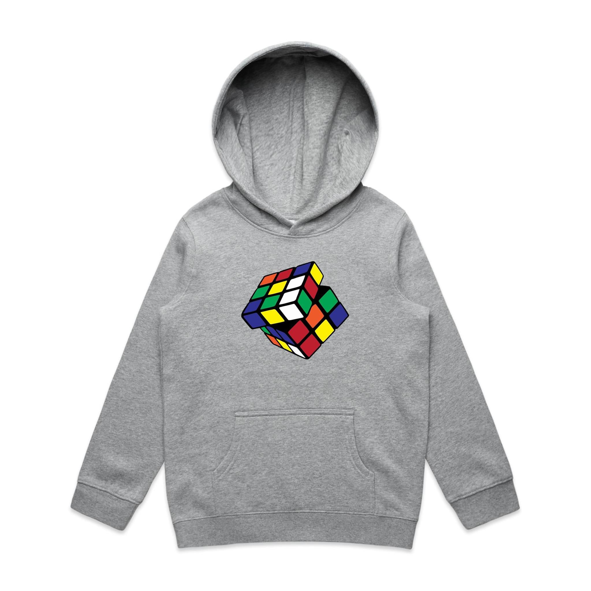 Game Cube - Kids Hoodie Grey Marle Kids Hoodie Printed In Australia