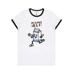 Life Is Short, Milk It - Women's Ringer Tee White Black Womens Ringer T-shirt Fitness Printed In Australia