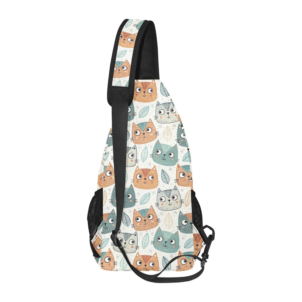 Cute Cat Faces Chest Bag Cross Body Chest Bag animal Printed Offshore