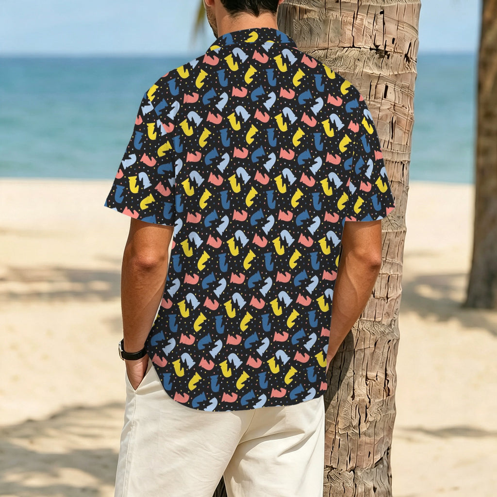 Colourful Chess Men's Crinkle Hawaiian Shirt