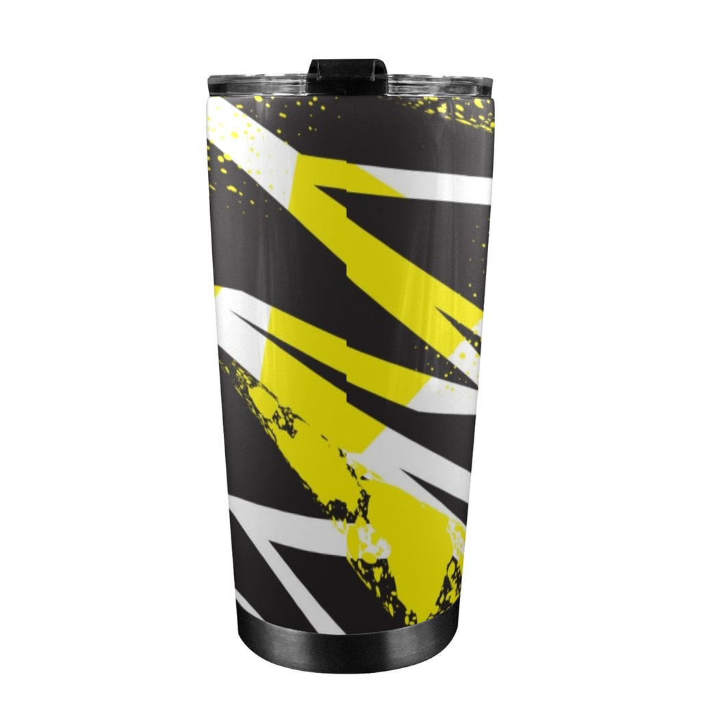 Black And Yellow - 20oz Mobile Tumbler with Lid (Black Lock) 20oz Travel Mug Printed Offshore