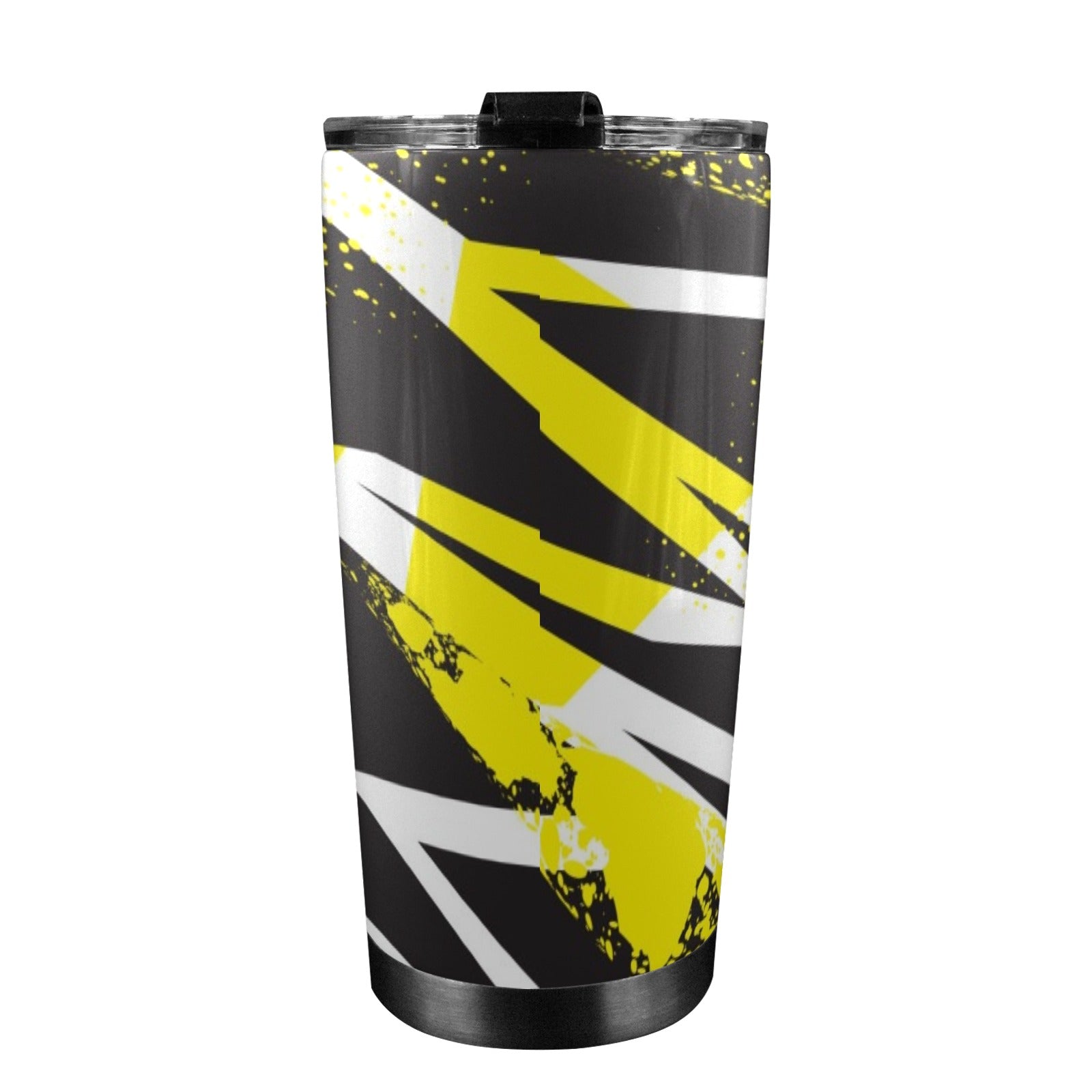 Black And Yellow - 20oz Mobile Tumbler with Lid (Black Lock) 20oz Travel Mug Printed Offshore