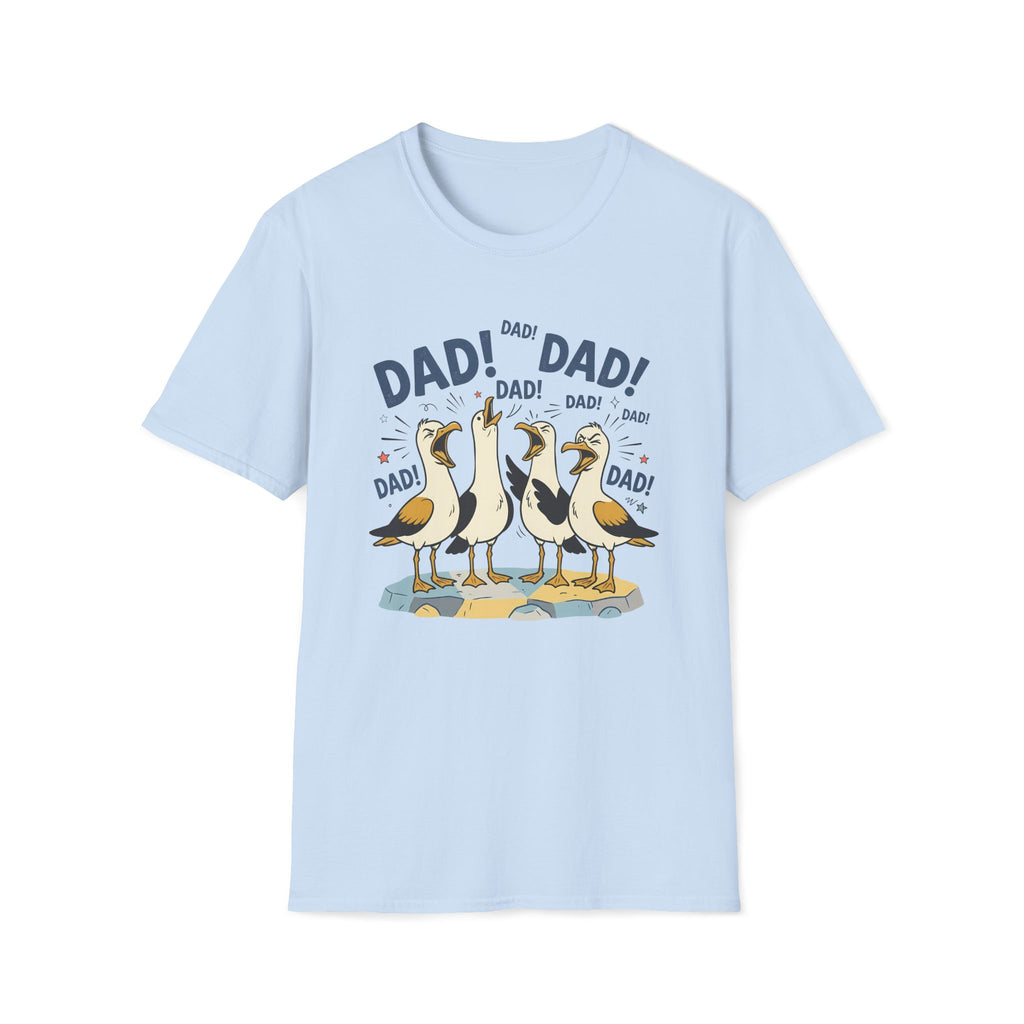 Dad Seagull Unisex T-Shirt Light Blue Unisex Adult T-shirt animal Dad Globally Fulfilled