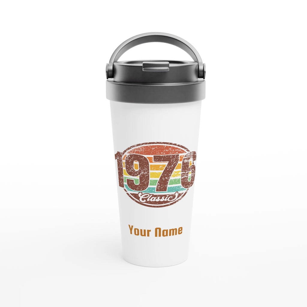 Personalised - 1976 Classic - White 15oz Stainless Steel Travel Mug Default Title Personalised Travel Mug Globally Fulfilled