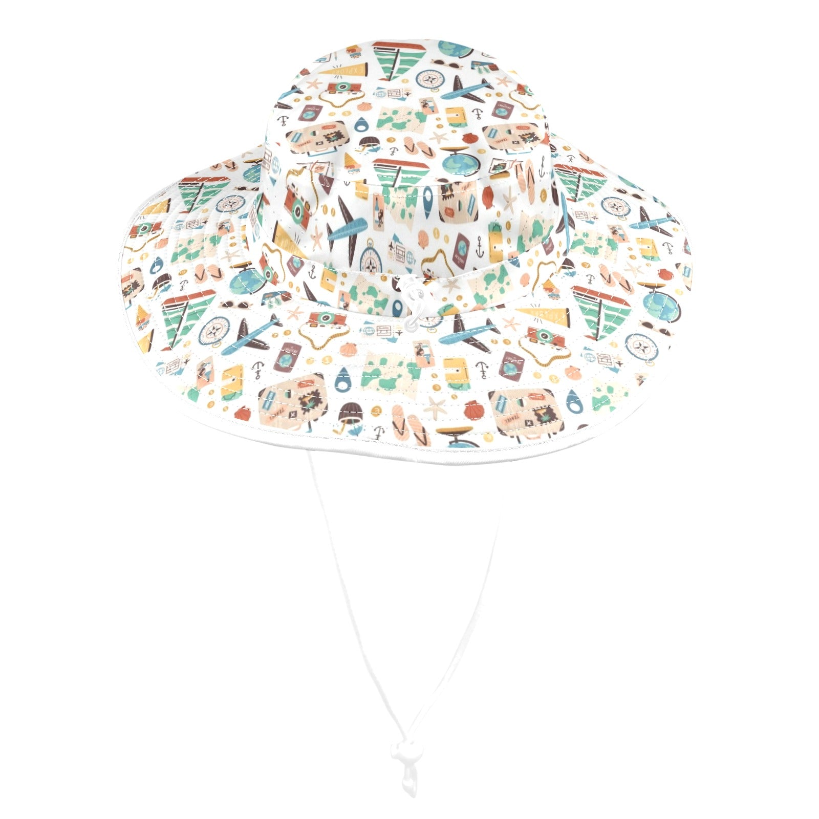 Travel And Explore Wide Brim Bucket Hat Wide Brim Bucket Hat Printed Offshore
