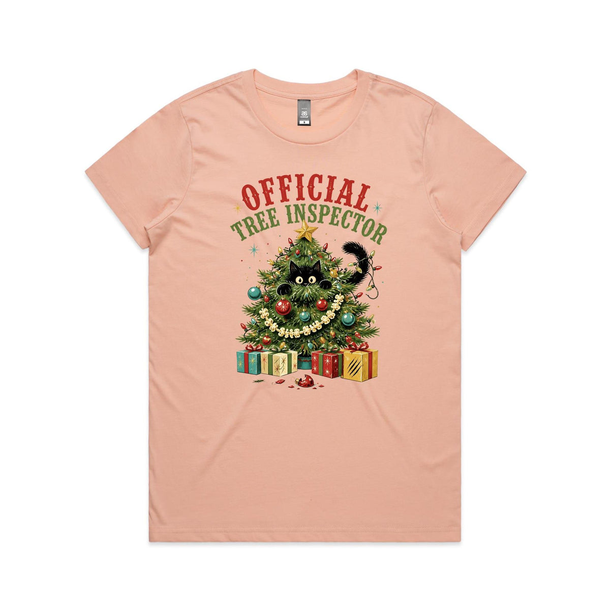 Official Tree Inspector Cat Women's Christmas T-shirt