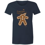 Gingerbread, I Can't Feel My Face - Womens T-shirt Navy Womens Christmas T-shirt Christmas Printed In Australia