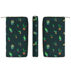 Cactus On Black -  PU Leather Wallet