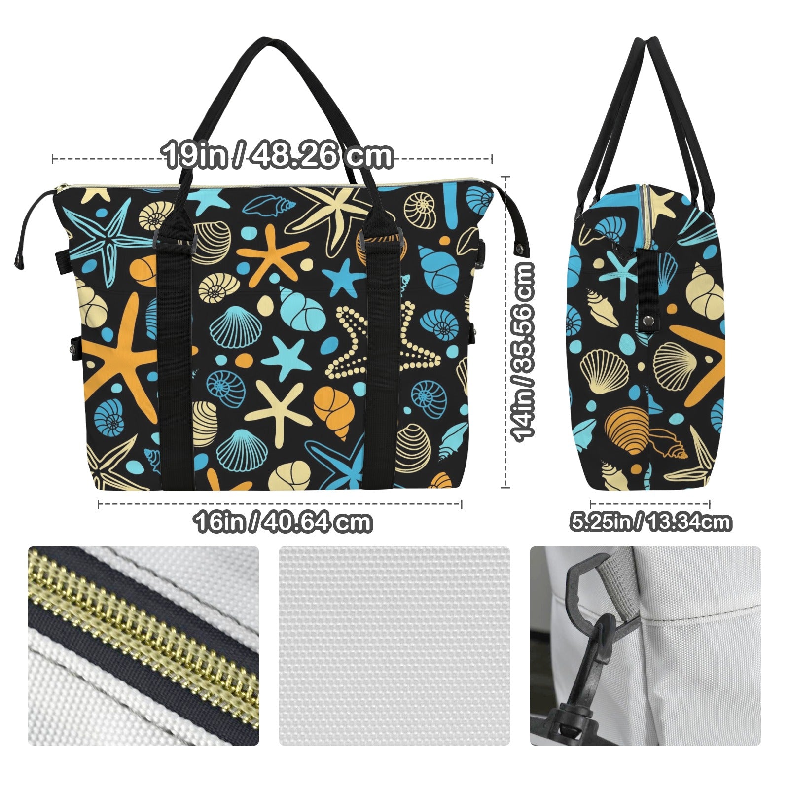 Starfish And Shells Duffle Bag-Simple (Model 1715) Duffle Bag-Simple (1715)