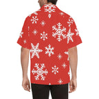 Red Snowflakes, Christmas - Mens Hawaiian Shirt
