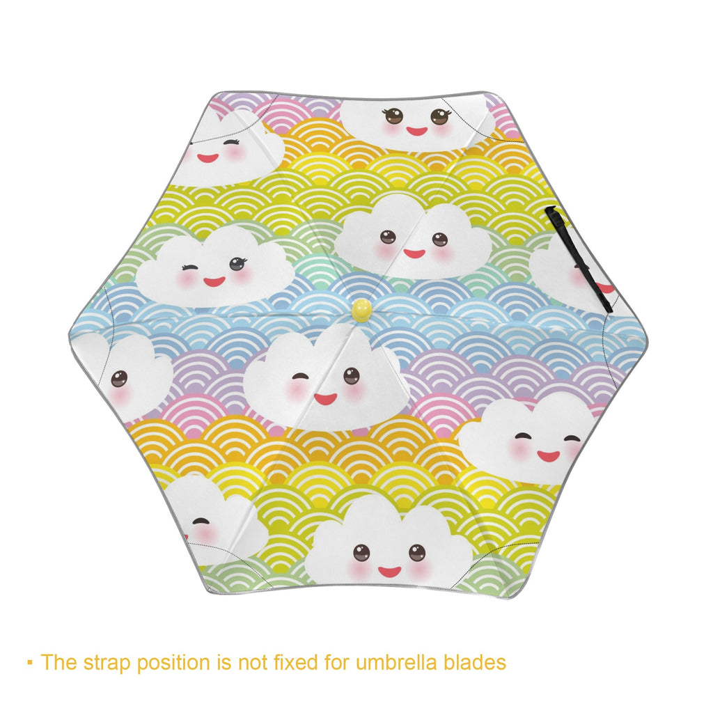 Cloud Rainbows Kids Safe Round Corner Umbrella Kids Safe Round Corner Umbrella Printed Offshore