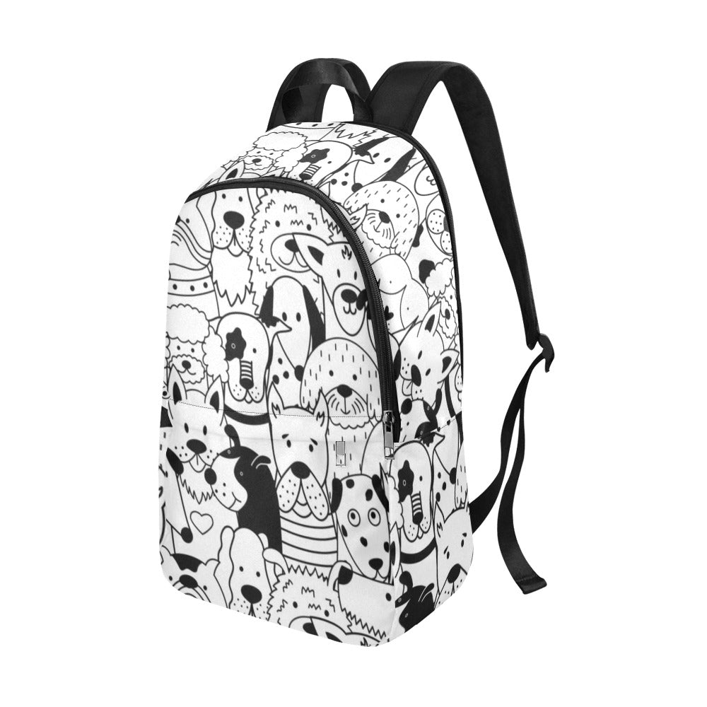 Black And White Dogs - Fabric Backpack
