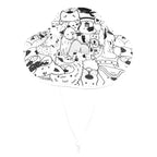 Black And White Dogs - Wide Brim Bucket Hat Wide Brim Bucket Hat animal Printed Offshore