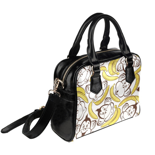 Banana Monkeys - Shoulder Handbag Shoulder Handbag animal Food Printed Offshore