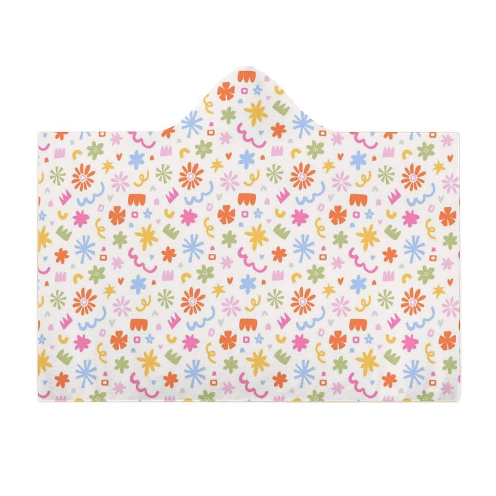 Abstract Colourful Shapes Kids Hooded Blanket 100cm x 130cm Kids Hooded Blanket Printed Offshore