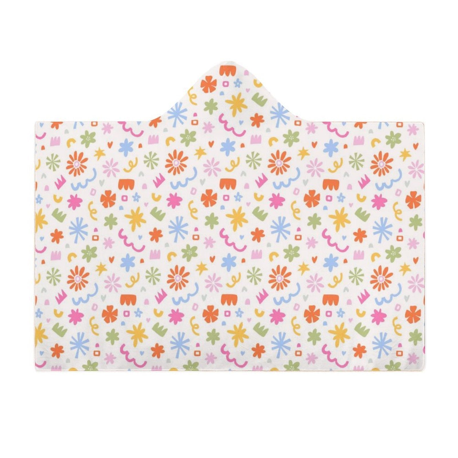 Abstract Colourful Shapes Kids Hooded Blanket 100cm x 130cm Kids Hooded Blanket Printed Offshore