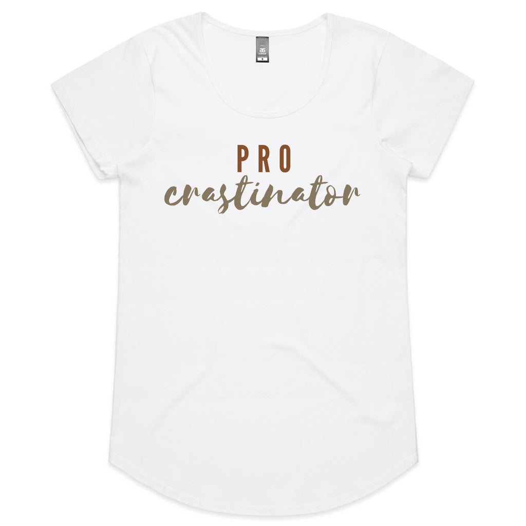 Procrastinator - Womens Scoop Neck T-Shirt White Womens Scoop Neck T-shirt Printed In Australia